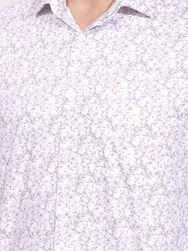 Purple Floral Print Shirt