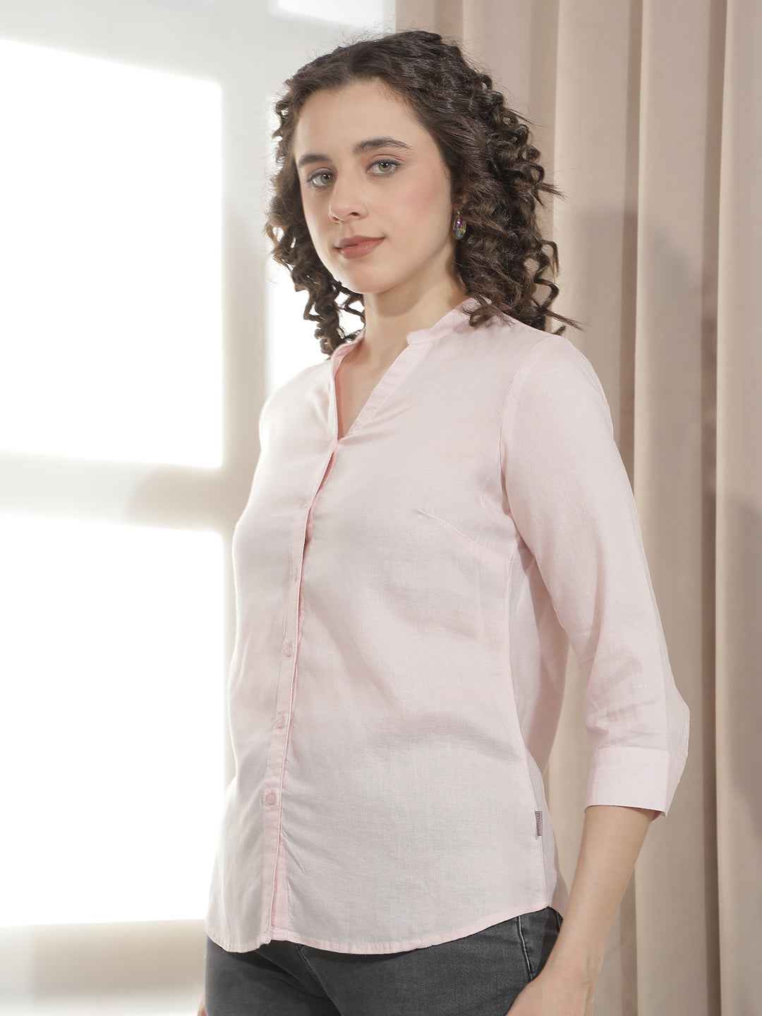 Charming Pink Lightweight Linen Shirt