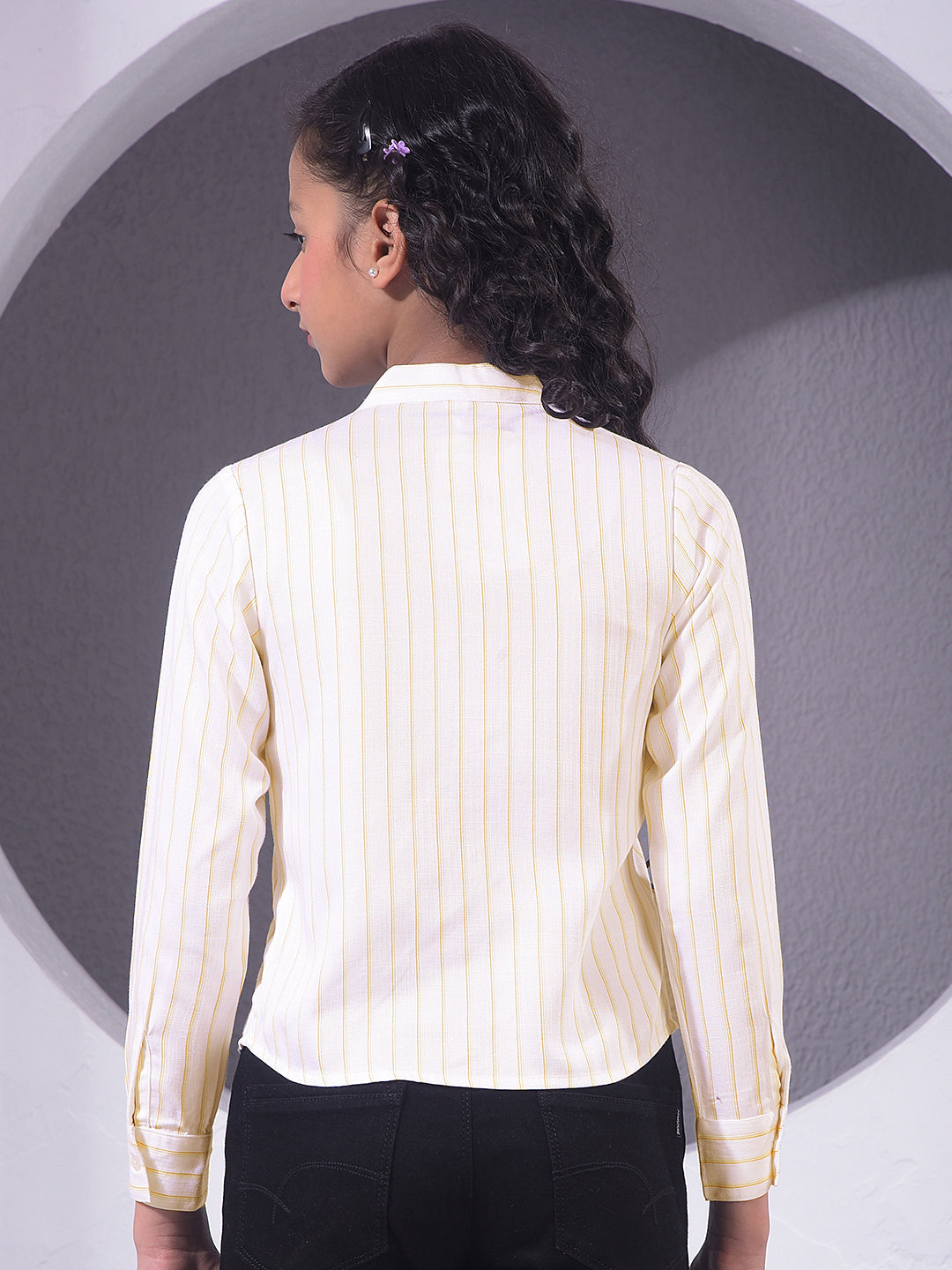 Yellow Vertical Stripes Shirt
