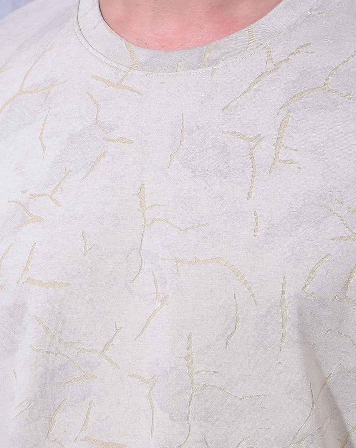 Beige Jacquard T-Shirt