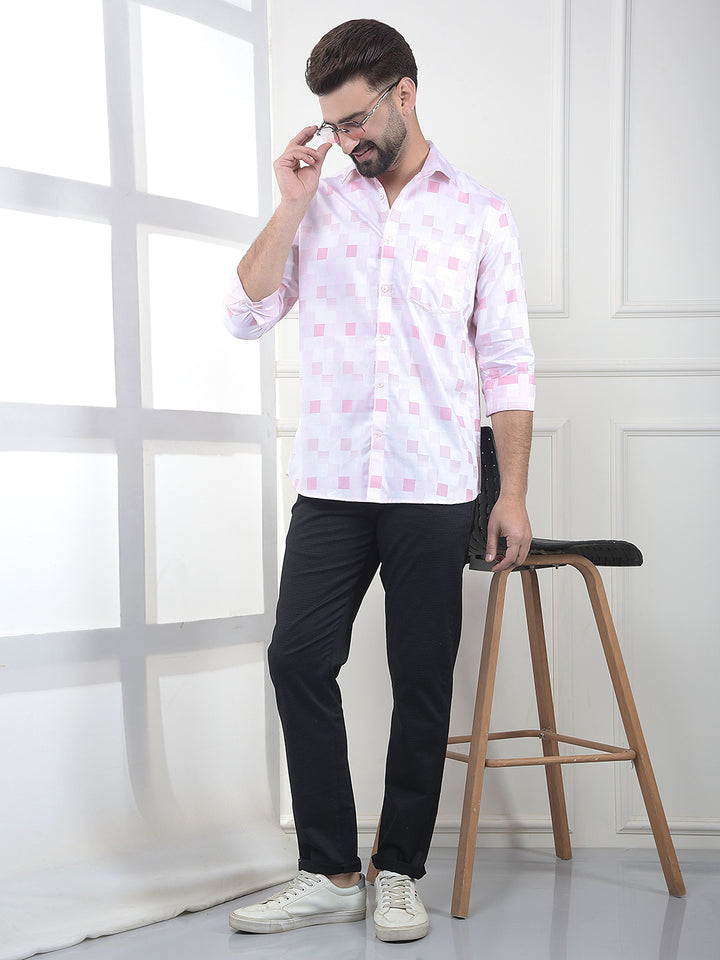 Pink Printed 100% Cotton Shirt