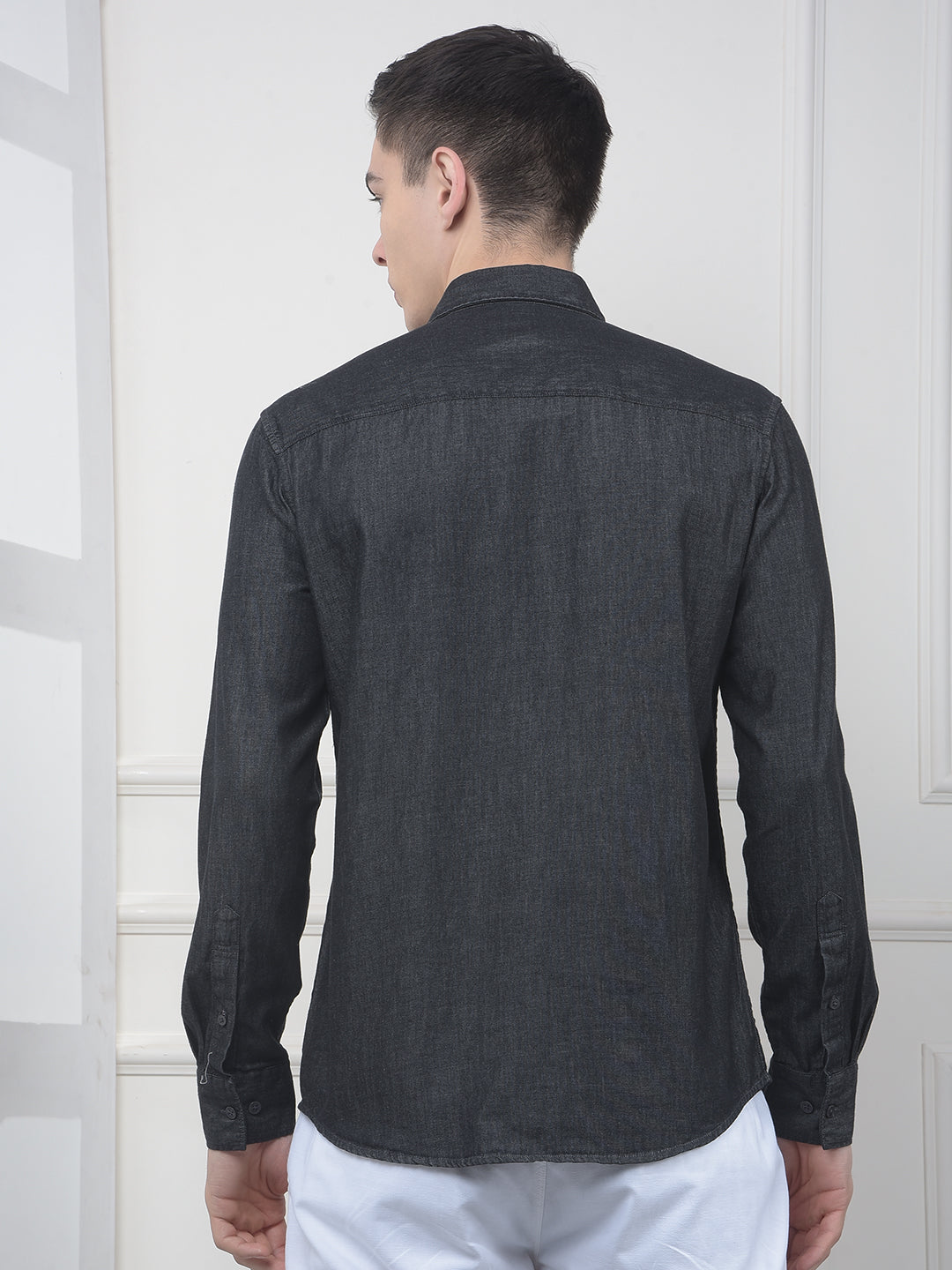 Charcol Grey 100% Cotton Denim Shirt