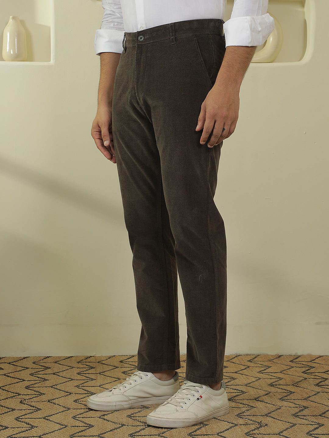 Modern Forest Olive Corduroy Trousers