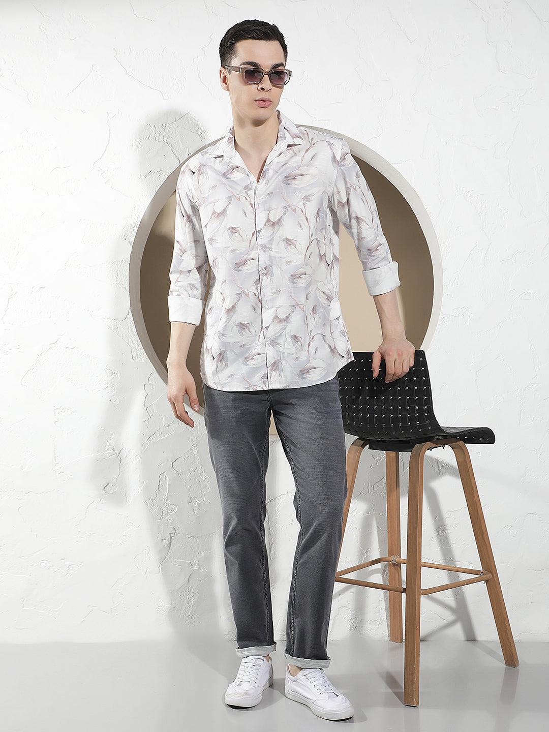 Purple Floral Print Shirt