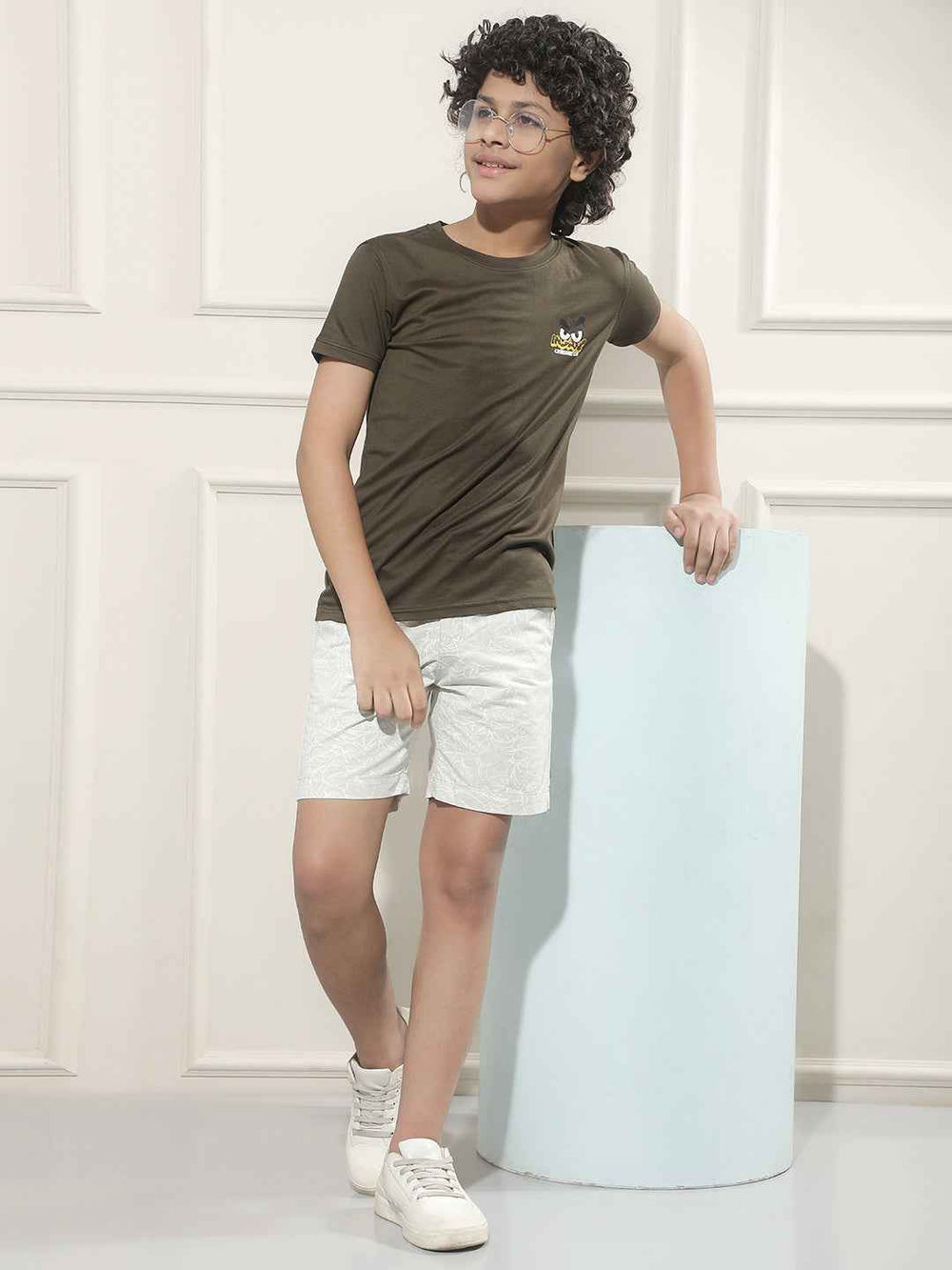 Green Floral Print 100% Cotton Shorts