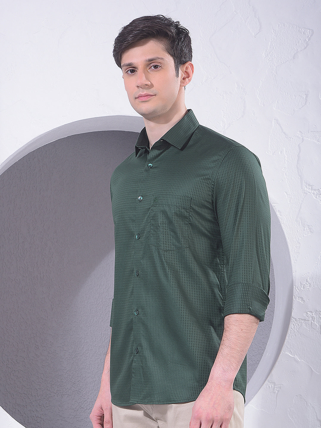 Smart Green Casual Shirt