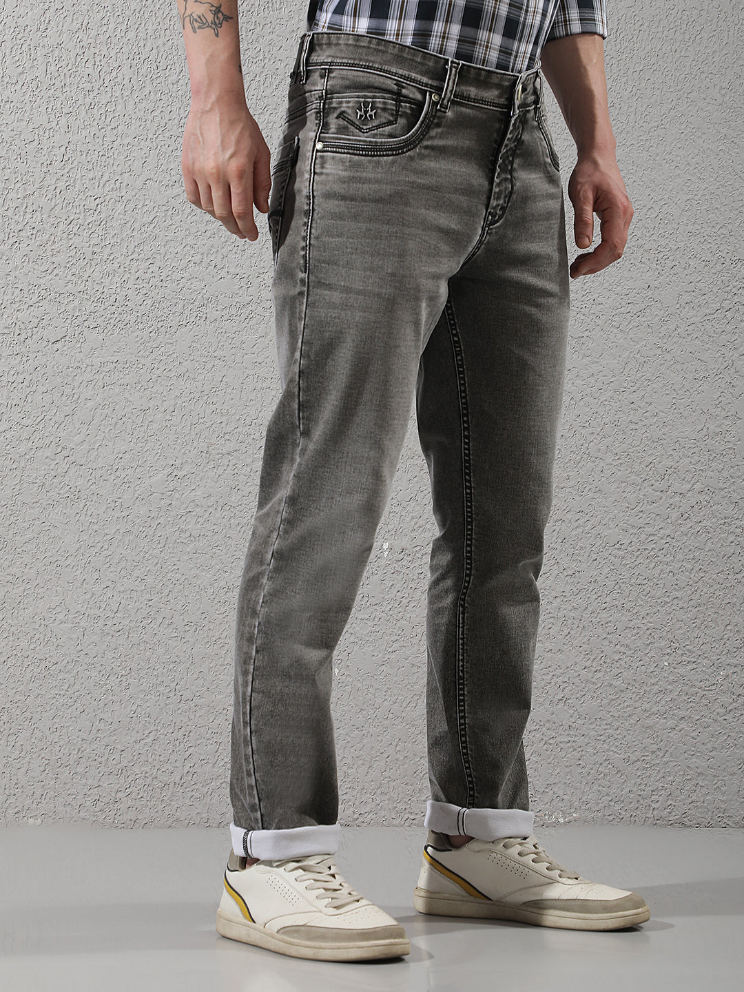 Chic Heather Grey Cotton Jeans