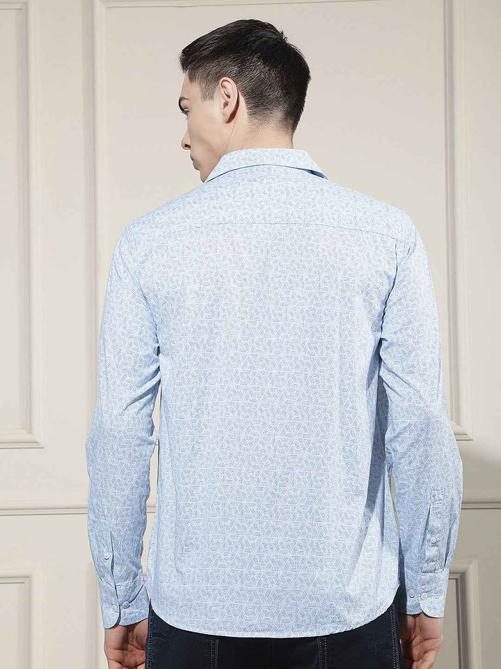 Breeze Blue Printed Shirt