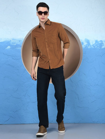 Brown 100% Cotton Corduroy Shirt