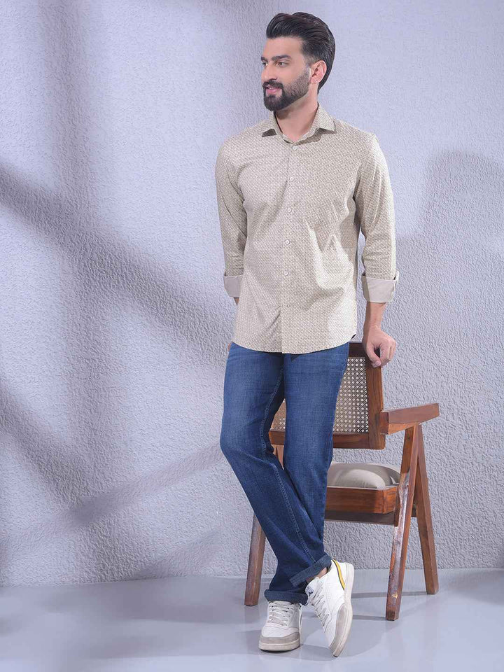 Beige Printed Shirt