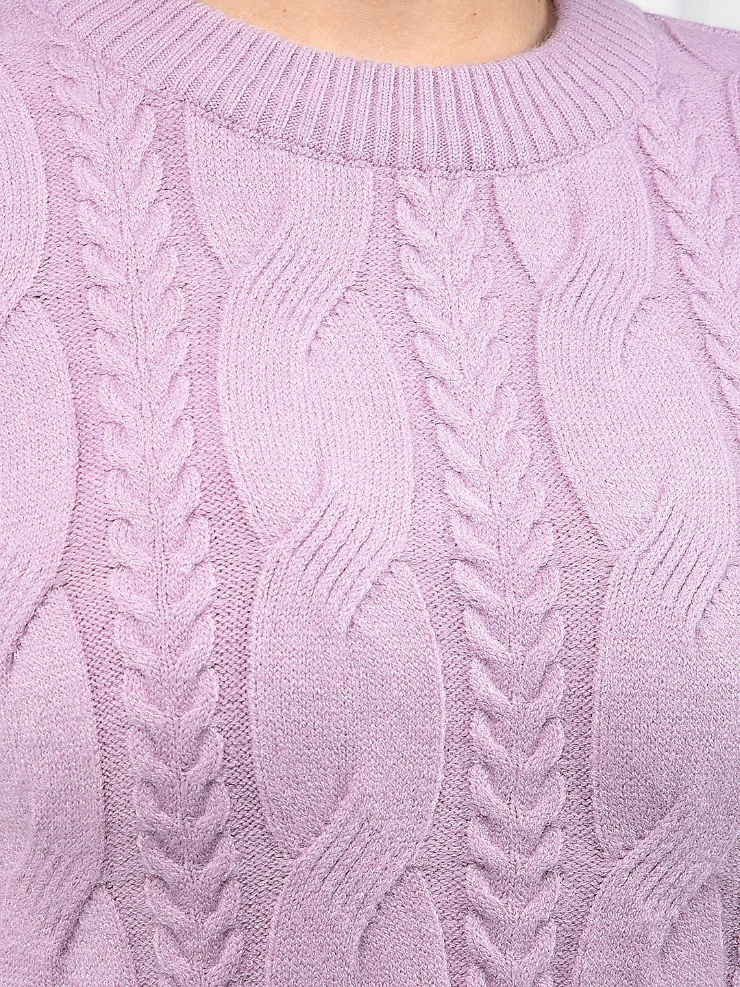 Purple Long Length Acrylic Sweater-Women Sweaters-Crimsoune Club