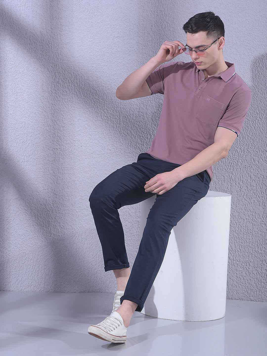 Purple Polo Neck T-Shirt