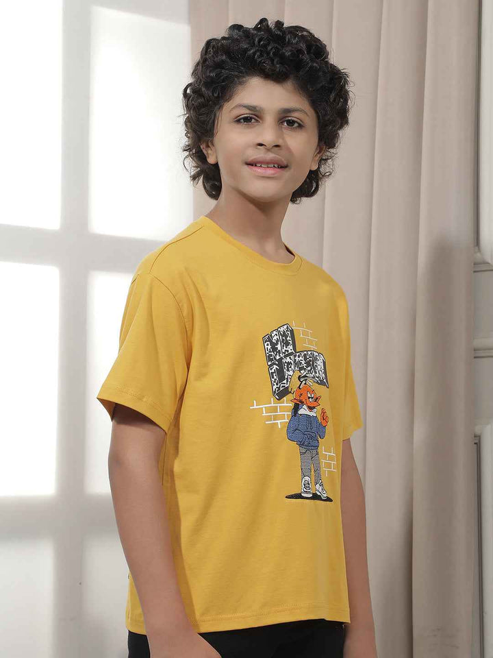 Mustard Graphic Print T-Shirt