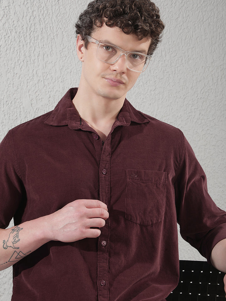 Classic Rich Wine Corduroy Shirt