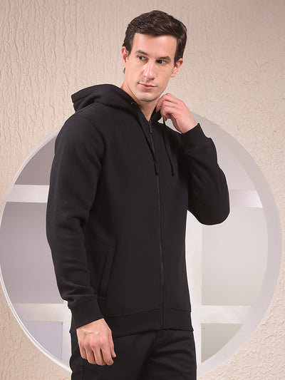 Black Hooded Neck Sweatshirt