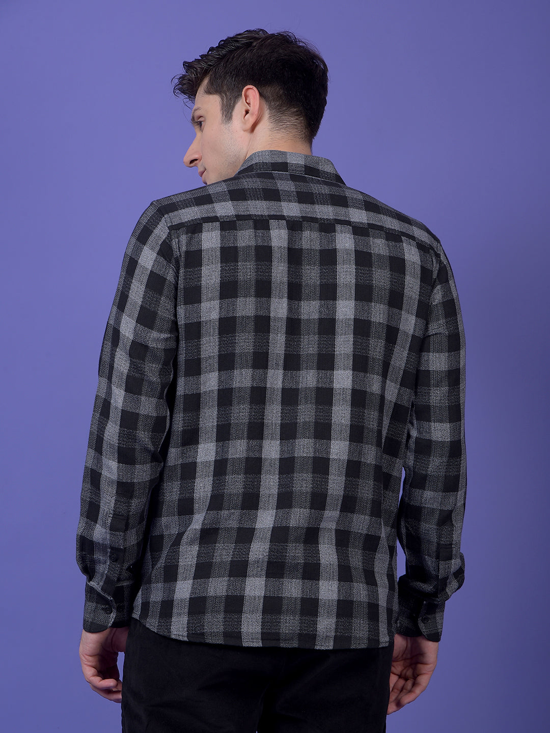 Black Checked 100% Cotton Shirt