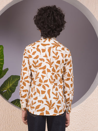 Brown Floral Print Shirt