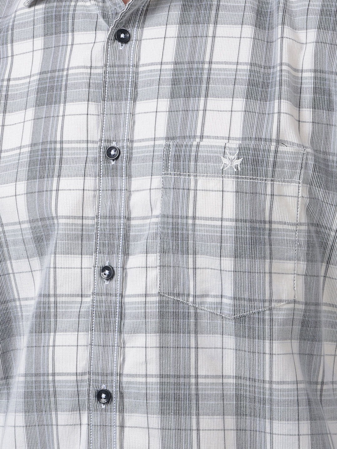 White Checked Corduroy Shirt