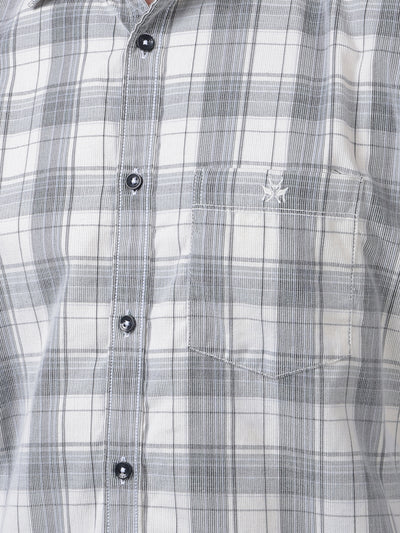 White Checked Corduroy Shirt