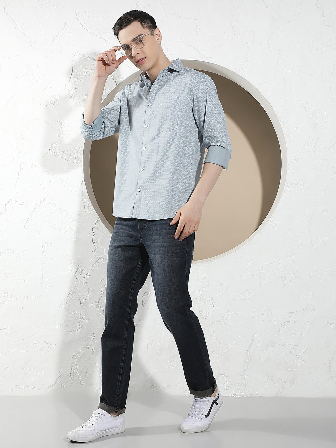 Blue Floral Print Shirt
