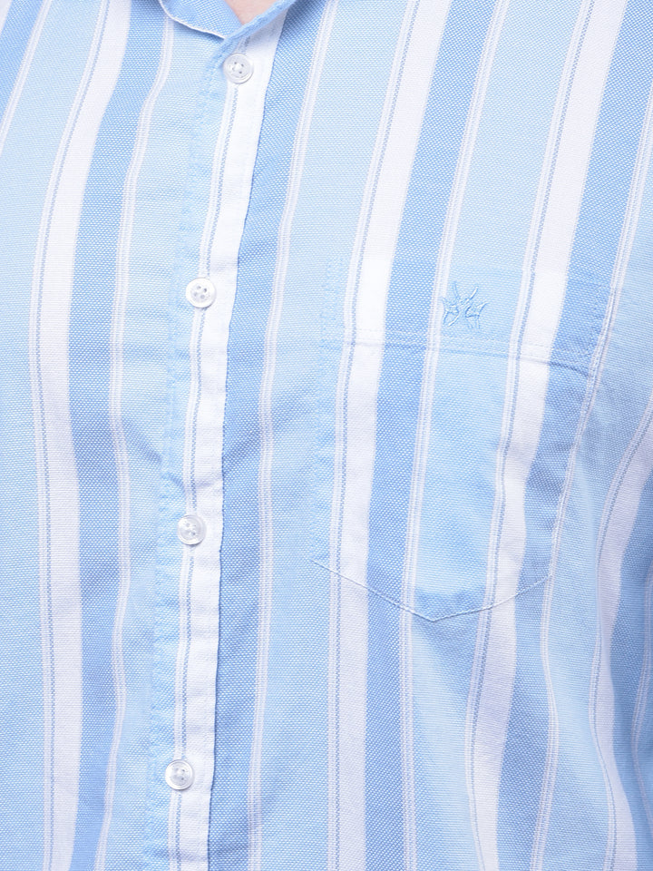 Blue Vertical Stripes 100% Cotton Shirt