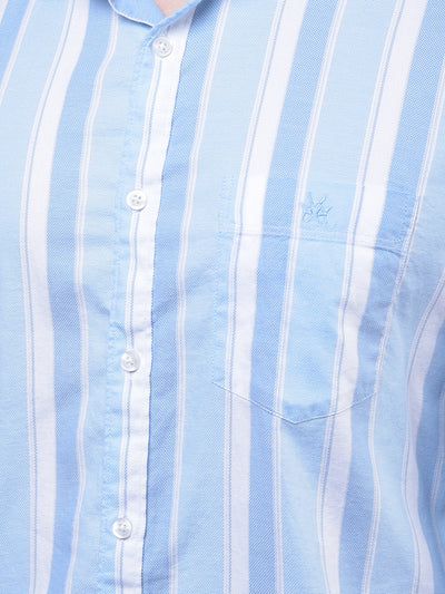Blue Vertical Stripes 100% Cotton Shirt