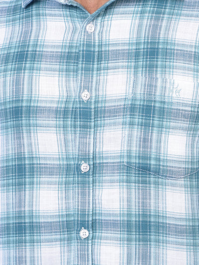 Blue Checked 100% Cotton Shirt