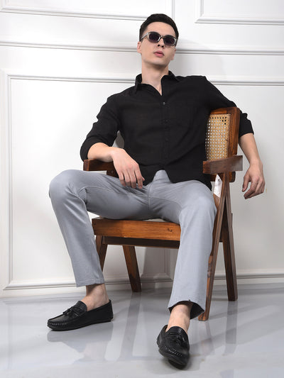 Midnight Black Linen Classic Shirt