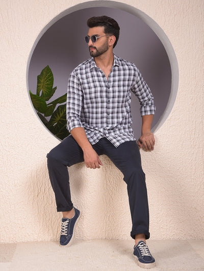 White Checked 100% Cotton Shirt