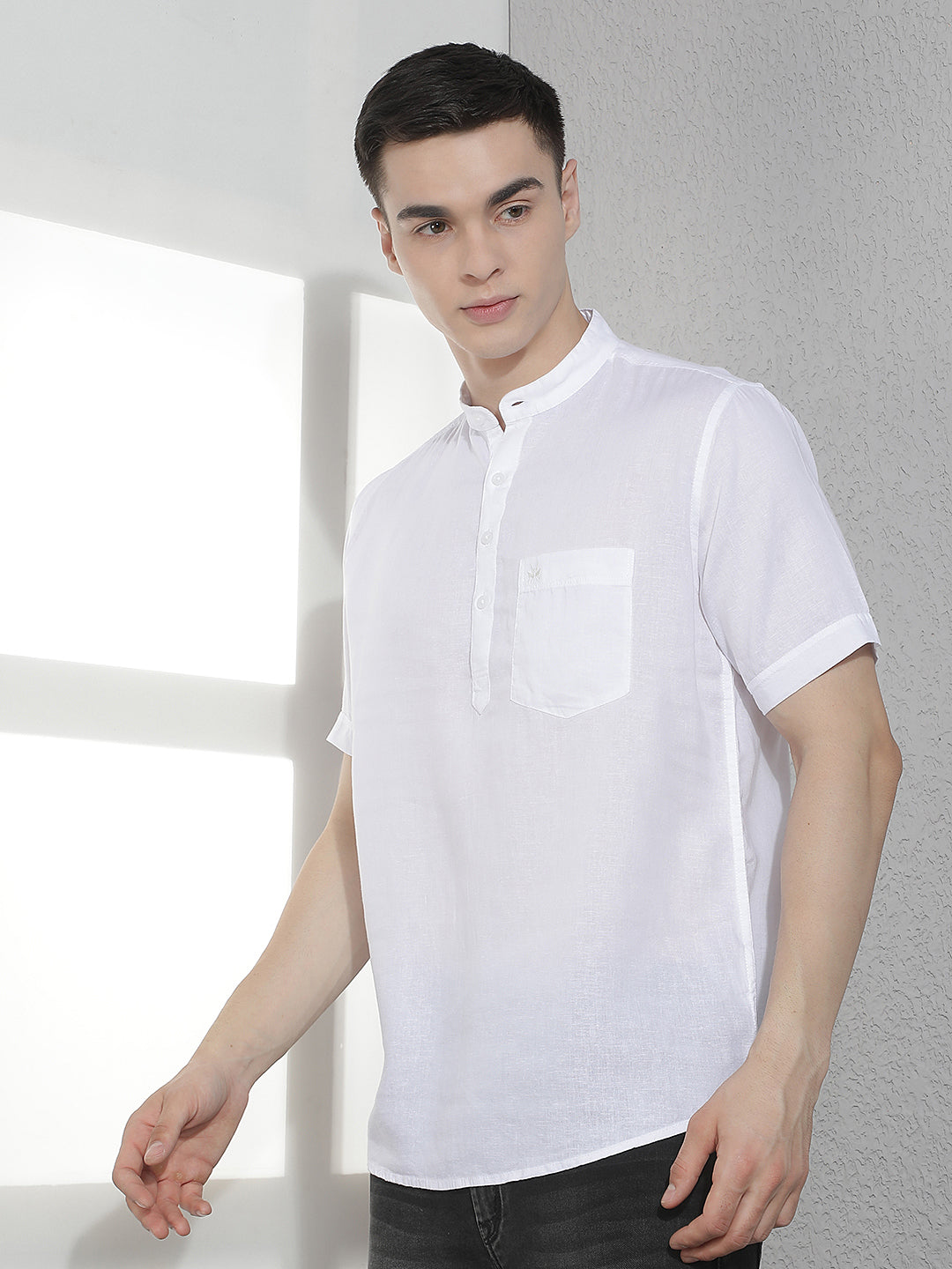 Modern Pure White Linen Kurta