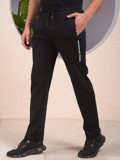 Black Cotton Trackpants