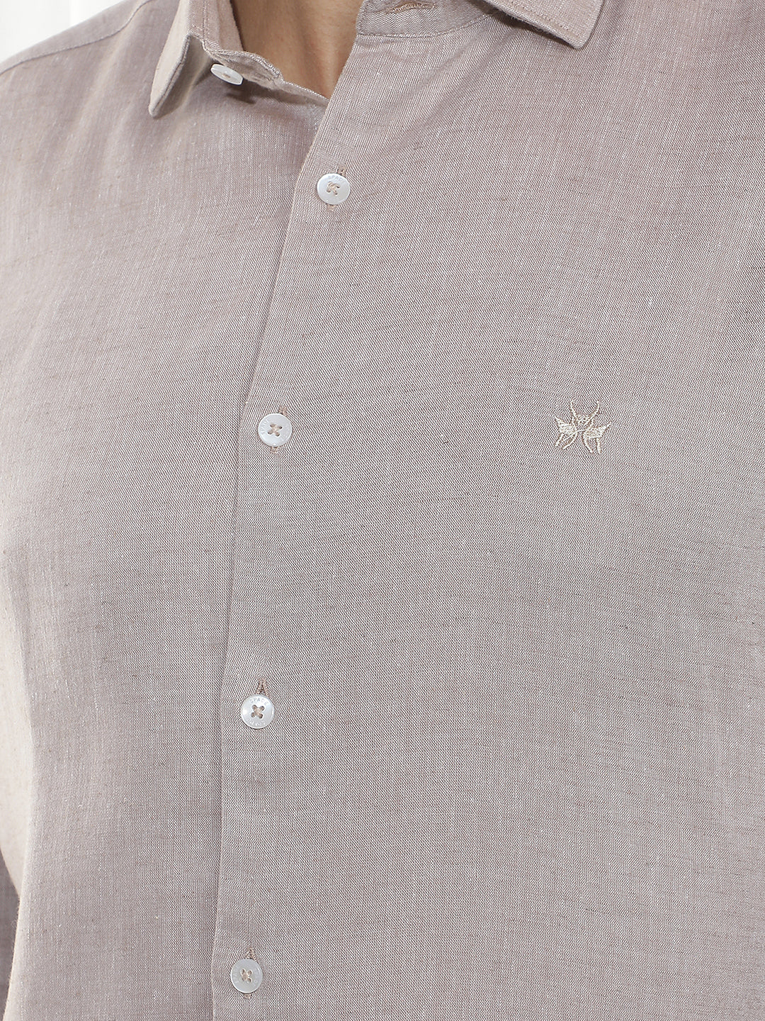 Brown Casual Linen Shirt