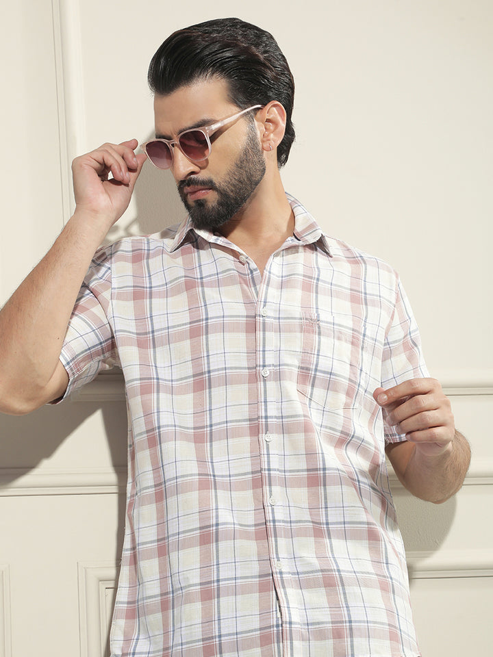 Multi-Color Checked Linen Shirt