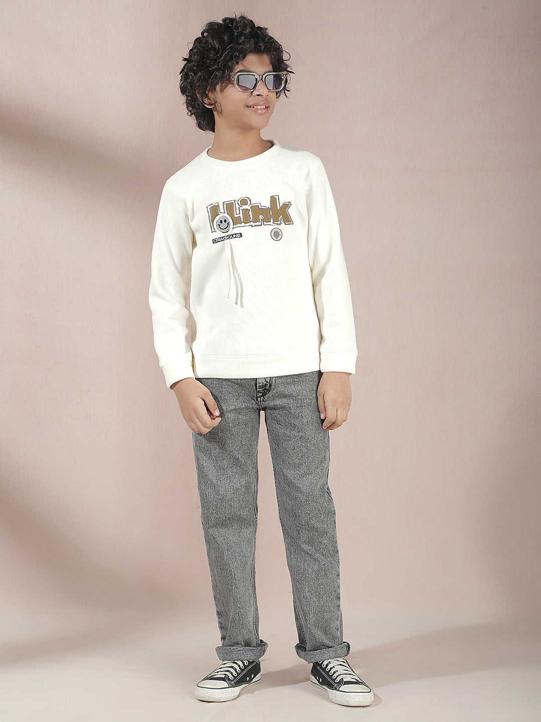 Cream Embellished Sweatshirt