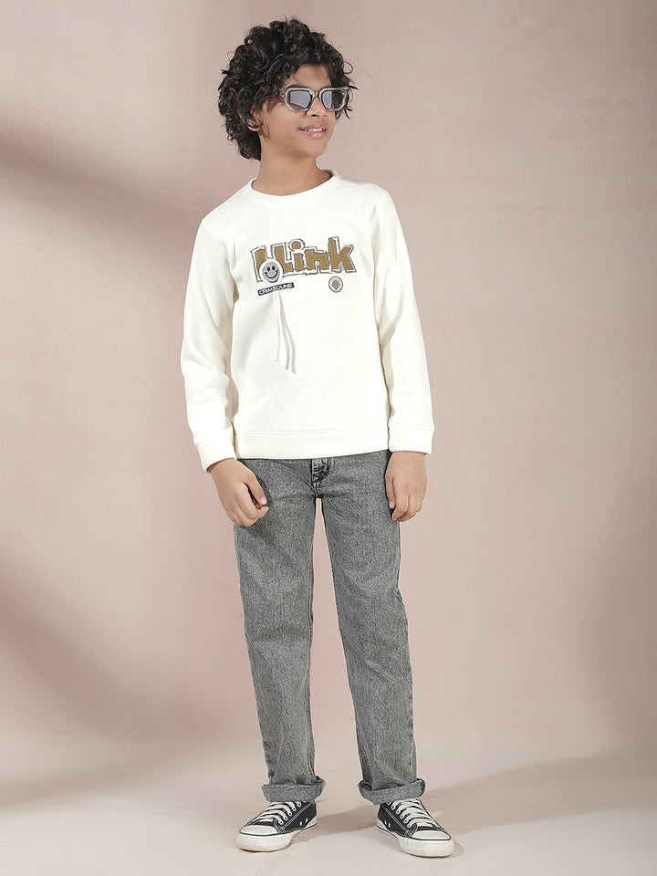 Cream Embellished Sweatshirt