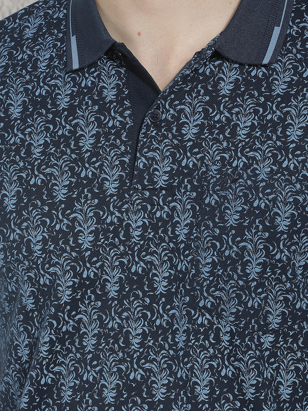Navy Blue Floral Print T-Shirt