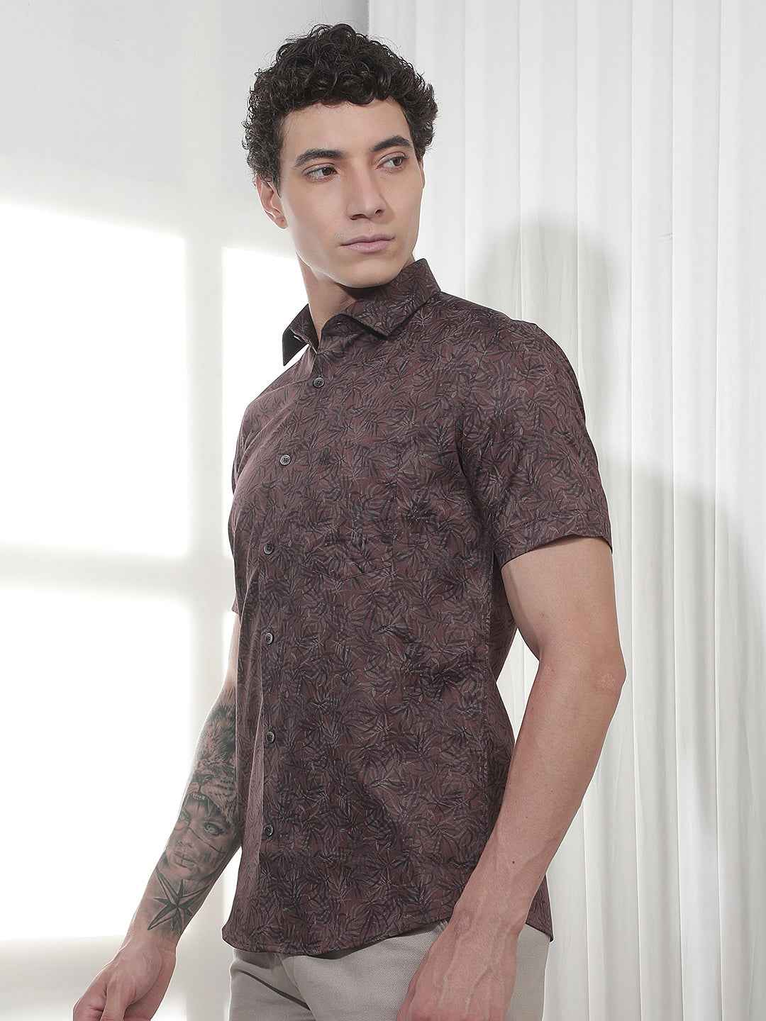 Wine Botanical Print Shirt