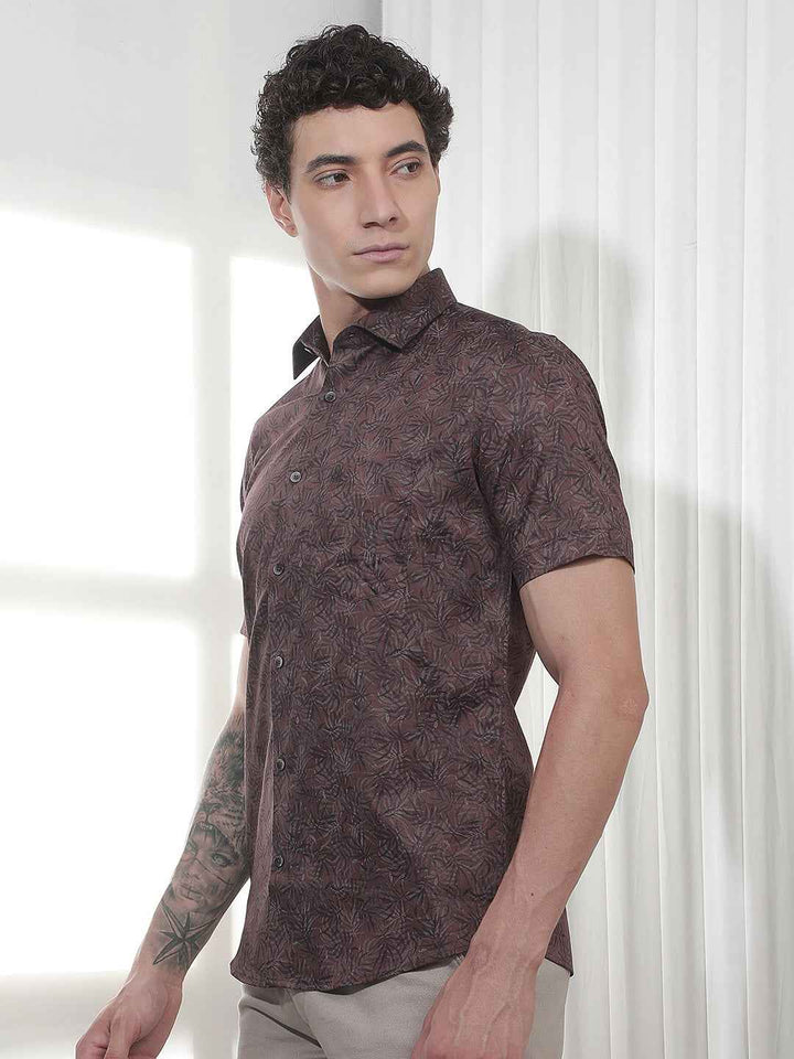Wine Botanical Print Shirt