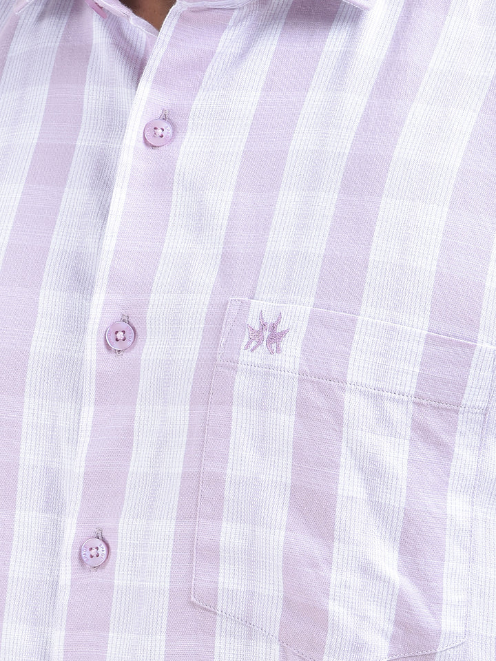 Noble Wear Purple Checked Shirt