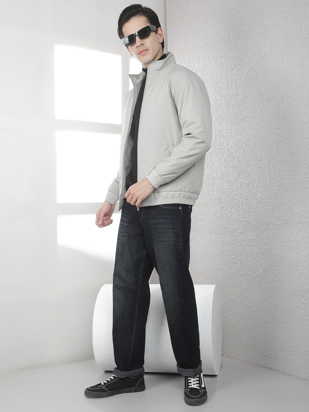 Luxe Graphite Grey Bomber Jacket