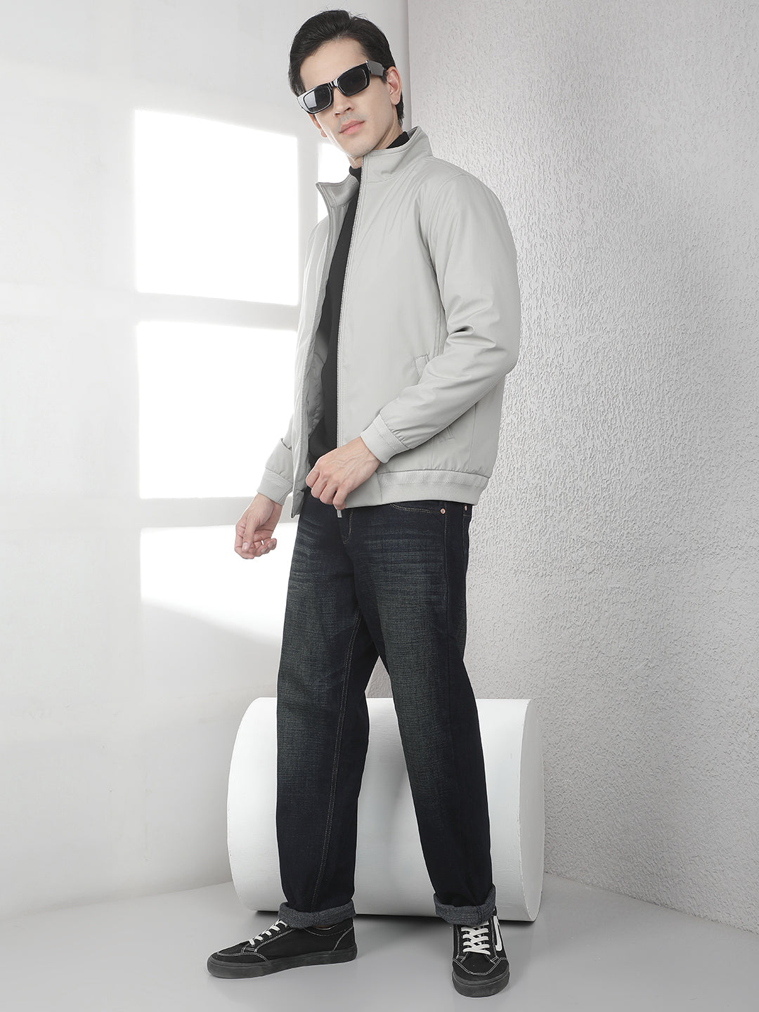 Luxe Graphite Grey Bomber Jacket