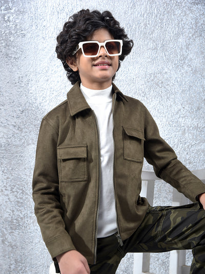 Vivid Olive Luxe Shacket