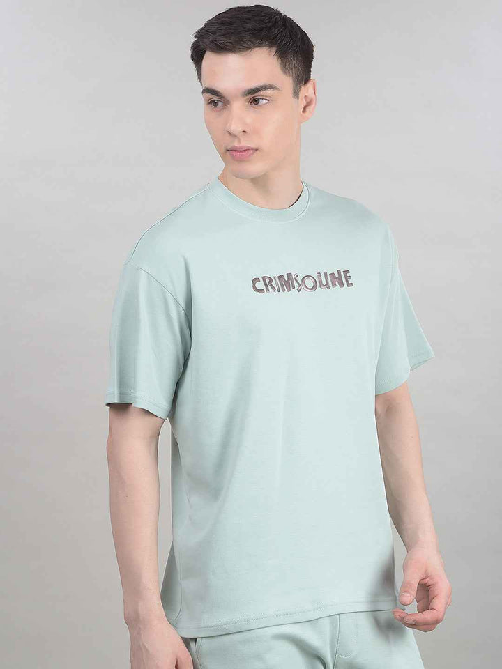 Green Typographic 100% Cotton Oversize T-Shirt