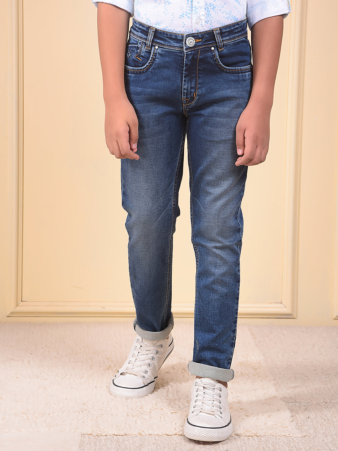 Vivid Dark Slim Fit Blue Jeans
