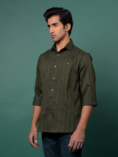 Green Vertical Stripes Shirt