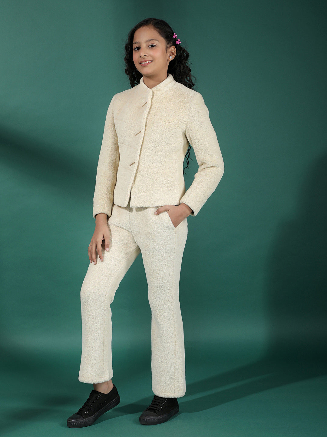 Beige Fur Co-Ord Set