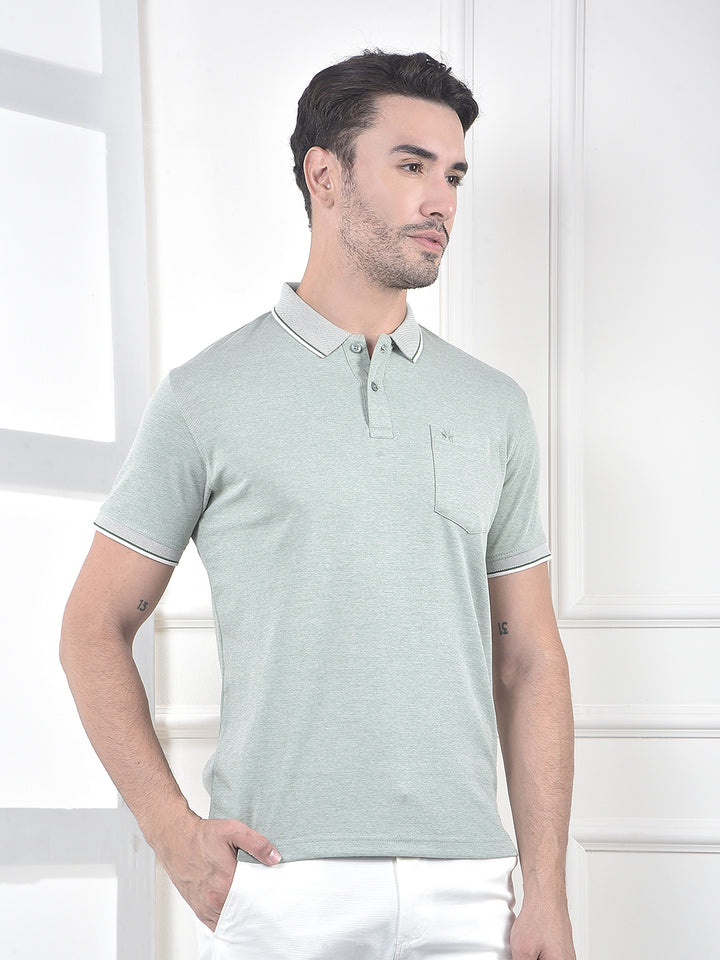 Green Polo Neck T-Shirt