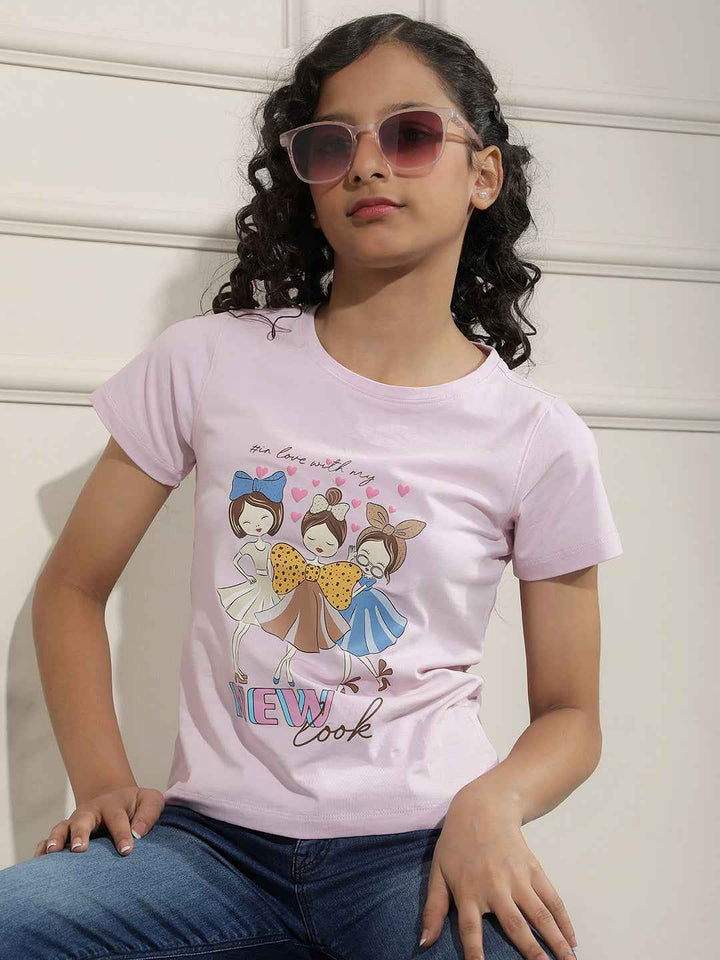 Graphic Print Purple T-Shirt