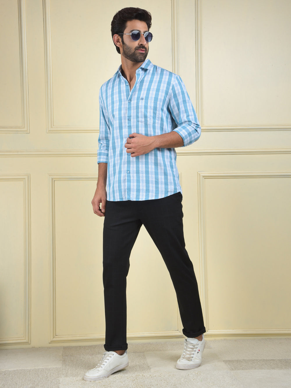 Fresh Mode Blue Checked Shirt