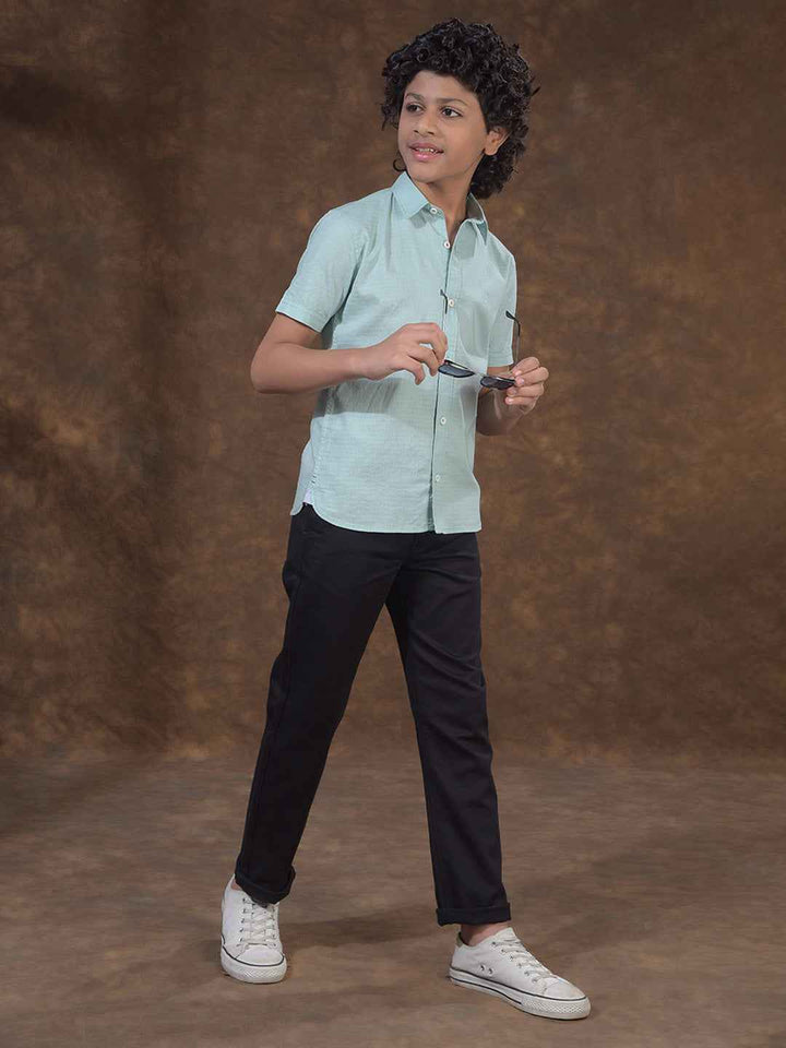 Peach Textured Casual Shirt